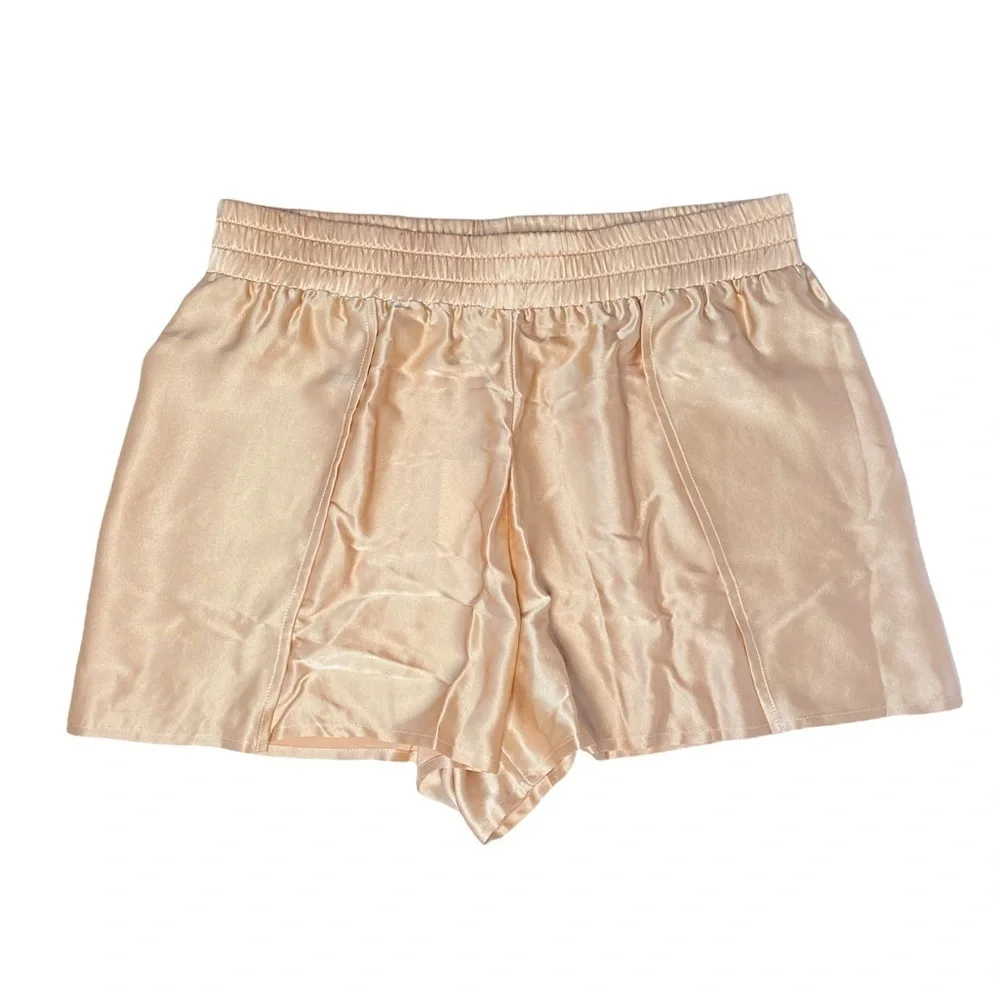ALIX NYC 100% silk “Hester” rose gold pajama shorts loungewear